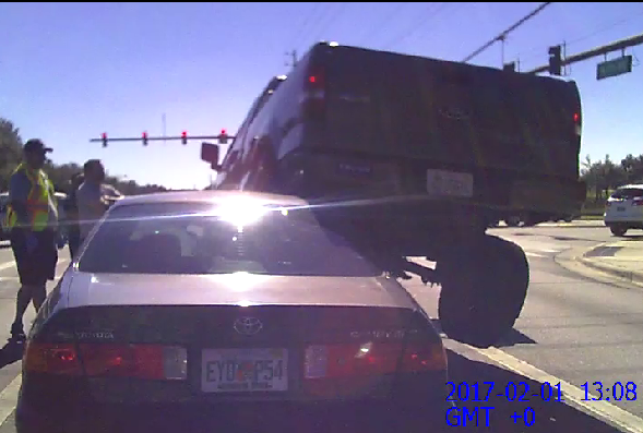 truck on top of camry