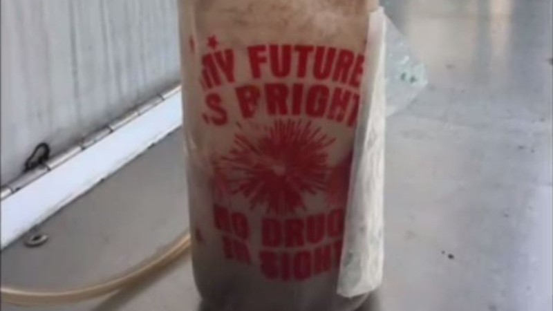 Bottle of meth ingredients