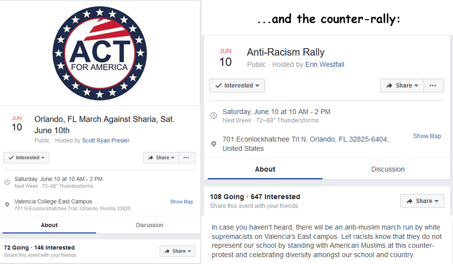 June 10 = March Against Sharia + Anti-Racism Rally