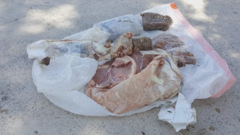 Meat found on roof of home