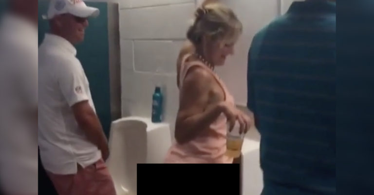 pissing urinal florida woman miami