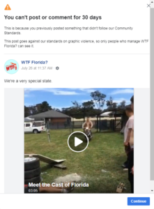 WTF Florida Banned from Facebook Again
